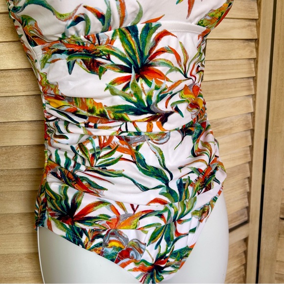 SOLD!! Ellen Tracy Swim | Floral Keyhole Halter One-Piece Swimsuit - Picture 6 of 8
